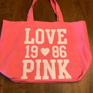 Pink tote bag